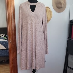 by & by Long Sleeve Knit Dress in Light Pink